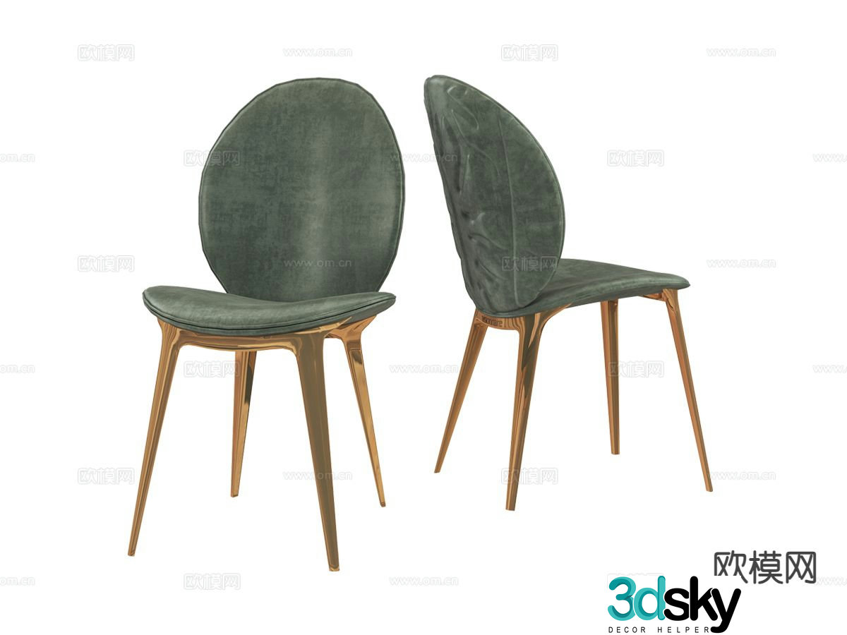 visionnaire- Light luxury chair dining chair 3d model