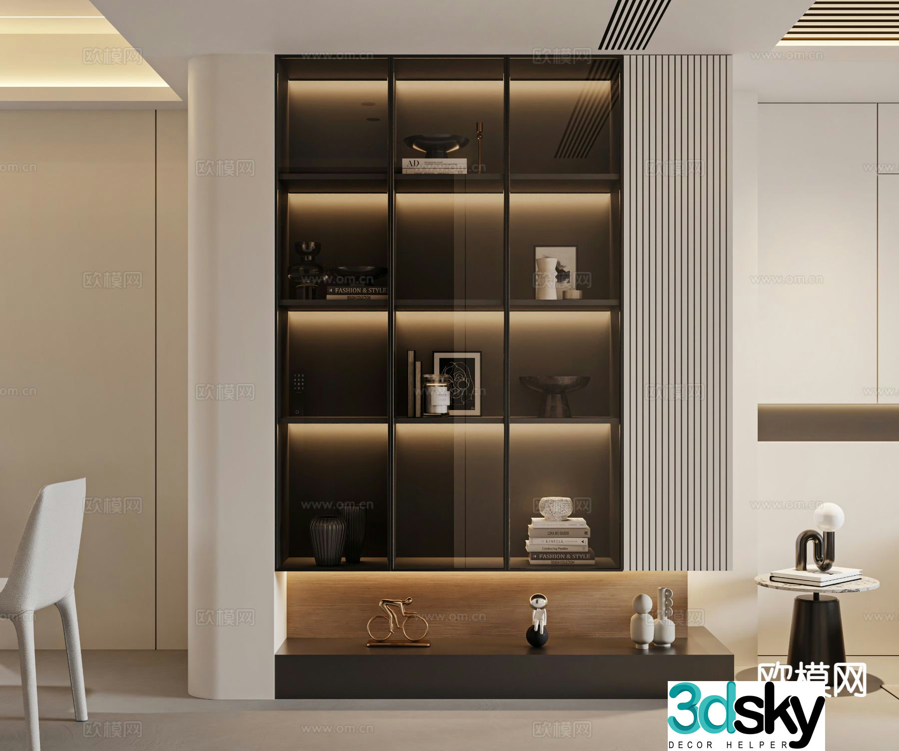 Modern decorative cabinet glass cabinet 3d model