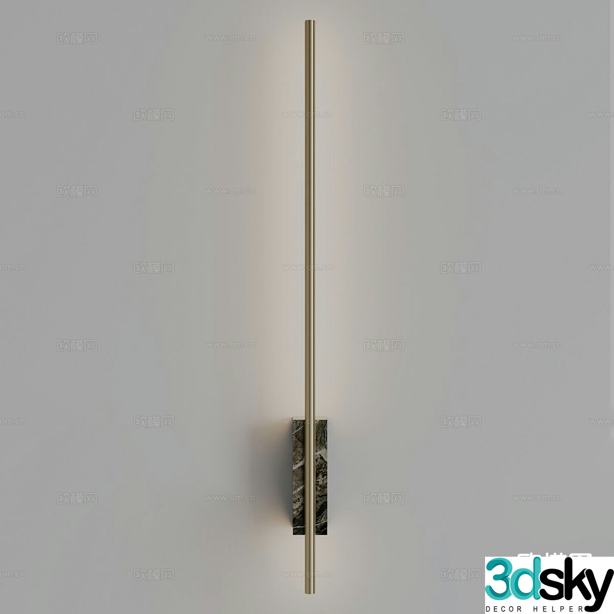 Modern minimalist wall lamp long wall lamp 3d model
