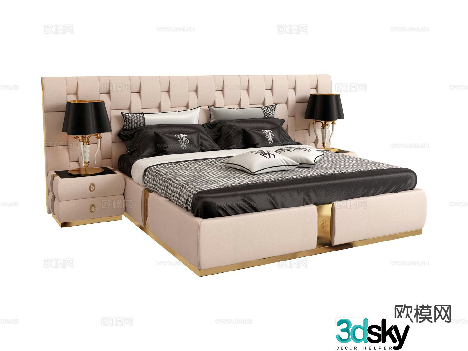 visionnaire double bed 3d model