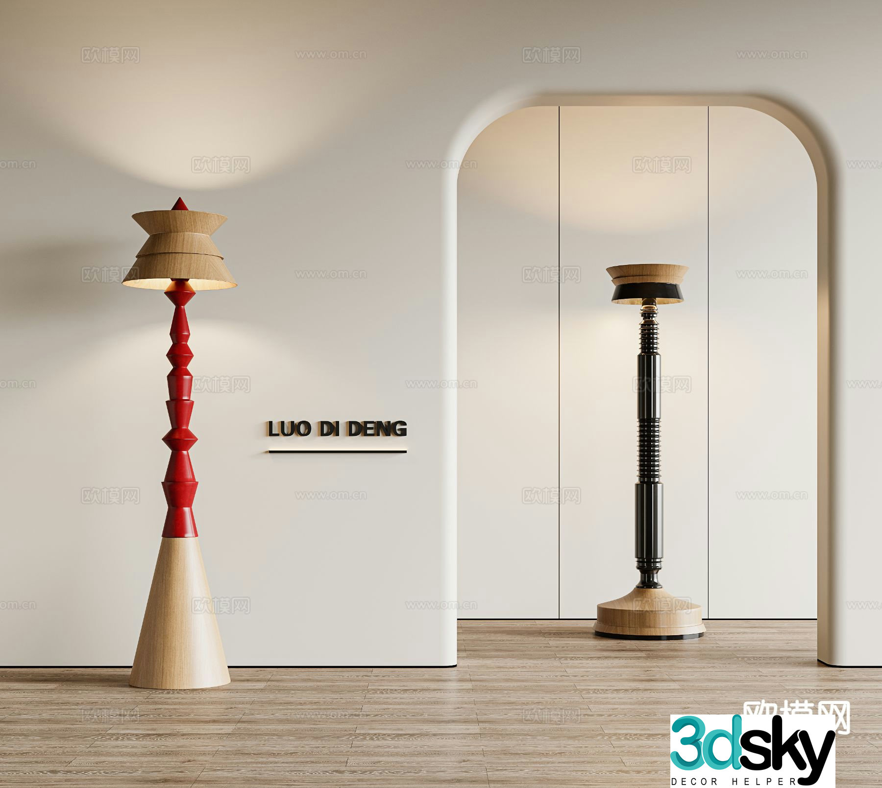Medieval style floor lamp 3d model