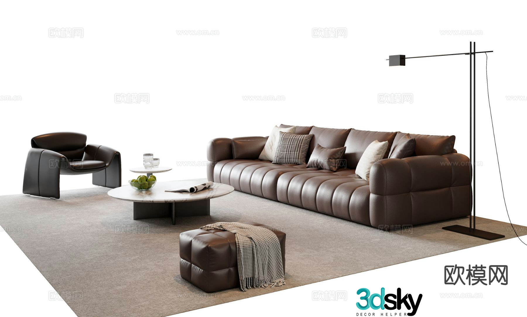 Italian sectional sofa 3d model