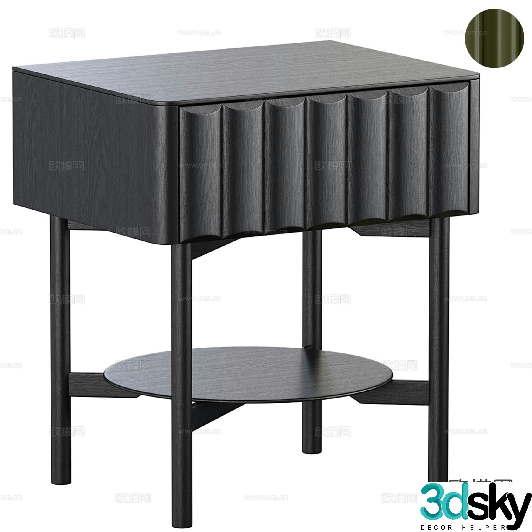 Light luxury bedside table 3D model