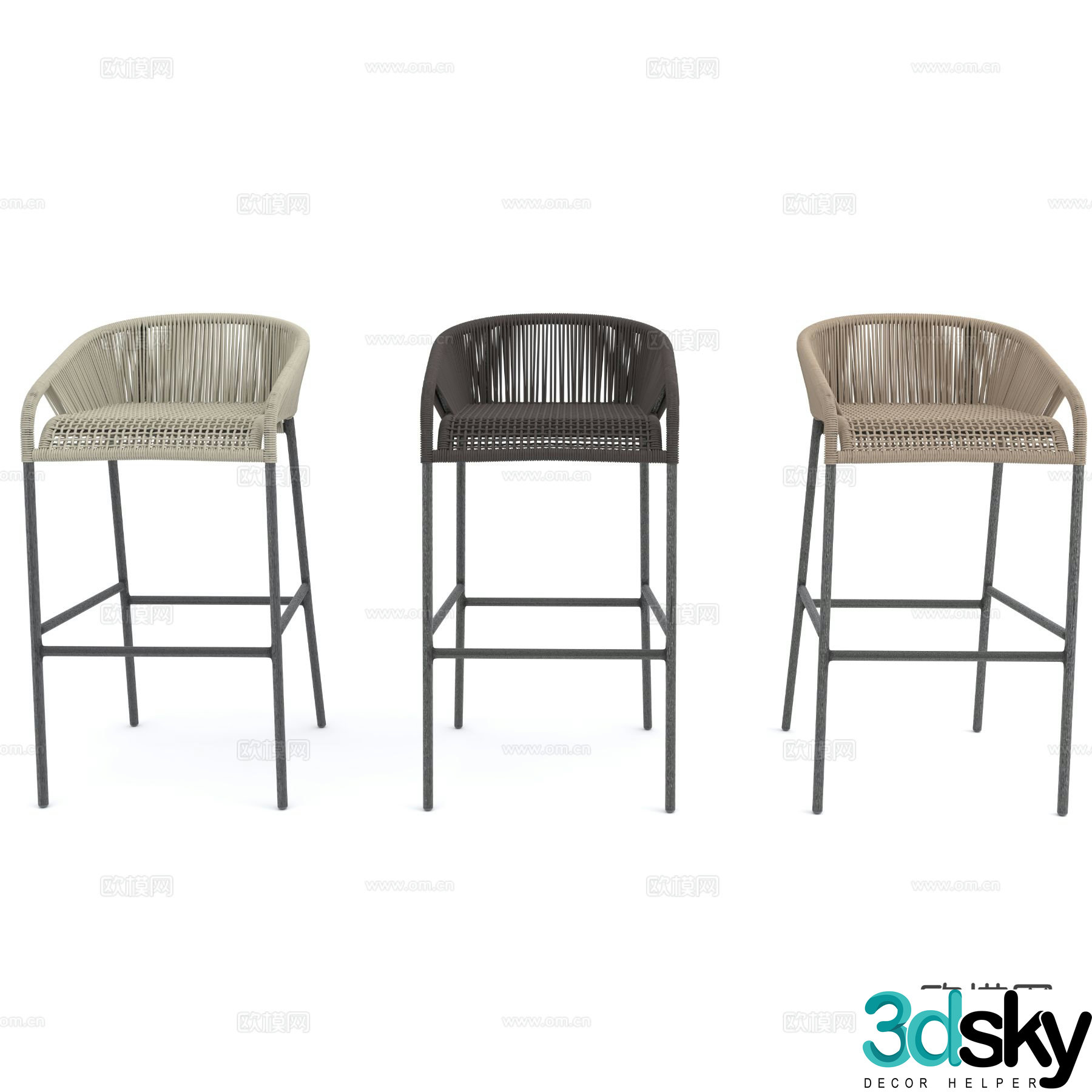 Modern bar stool 3d model