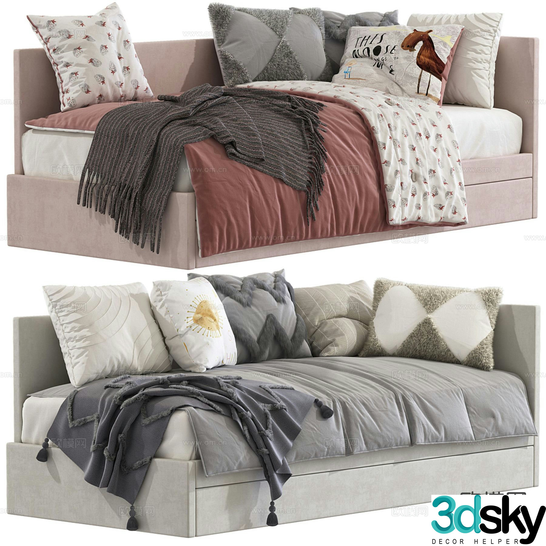 Modern sofa bed 3d model