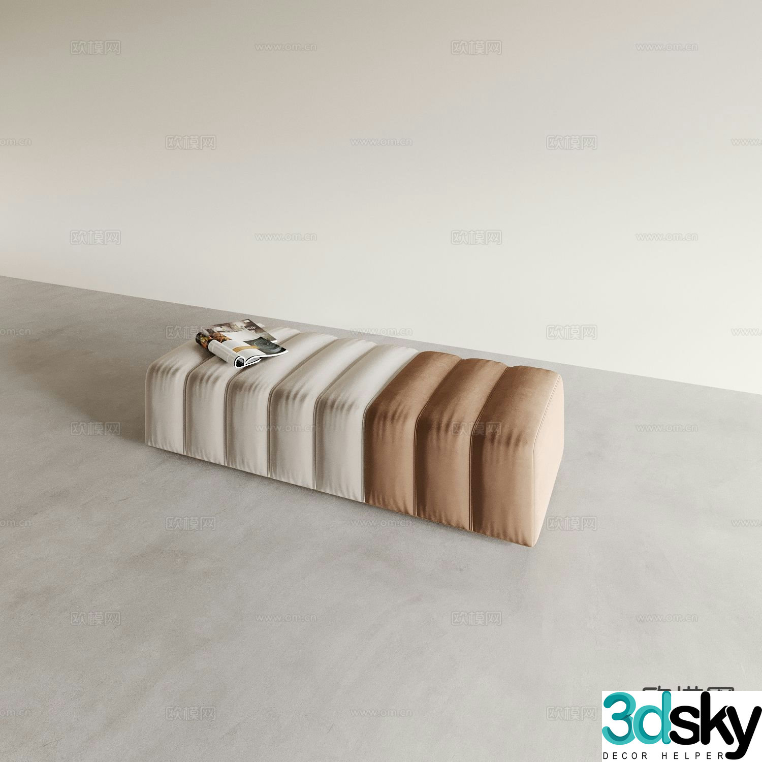 Stool sofa stool shoe changing stool footrest 3D model