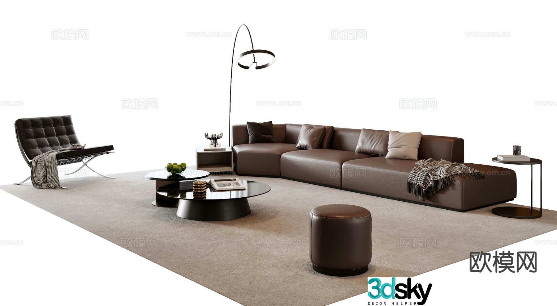 Italian sectional sofa 3d model