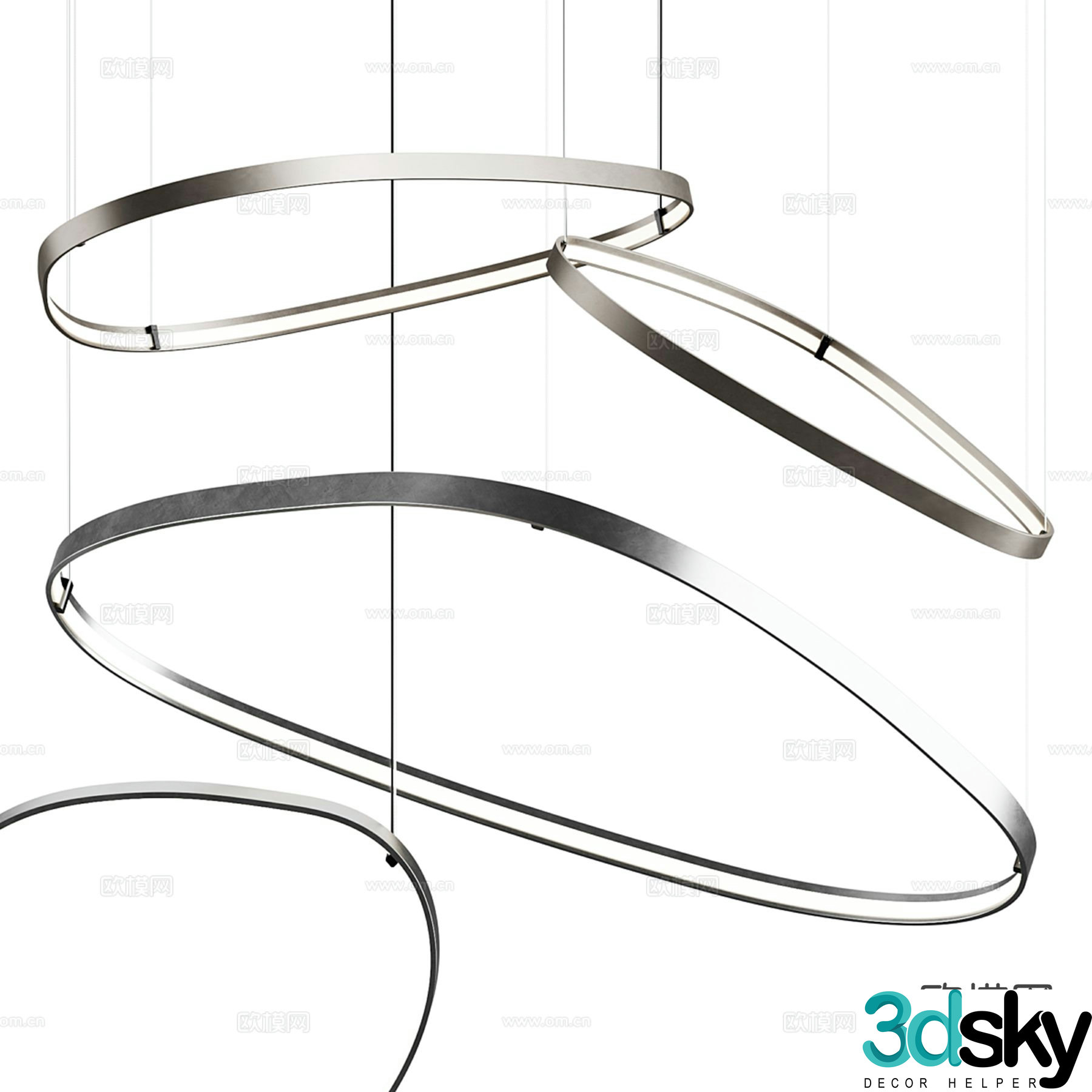 Creative Chandelier Ring Chandelier 3d Model