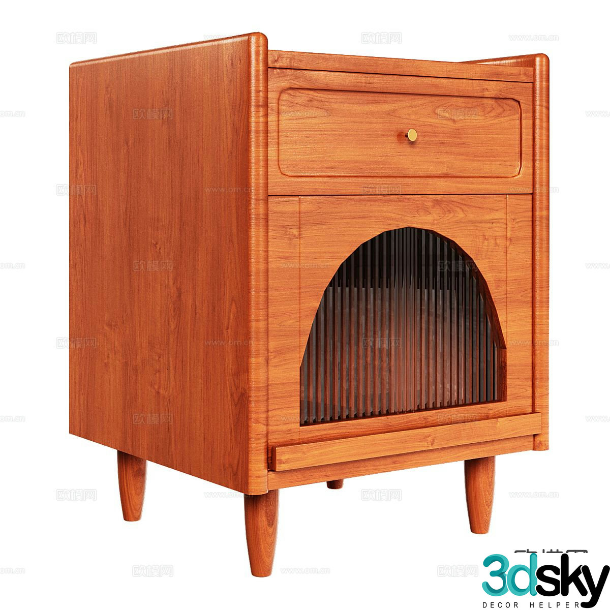 Log bedside table 3d model