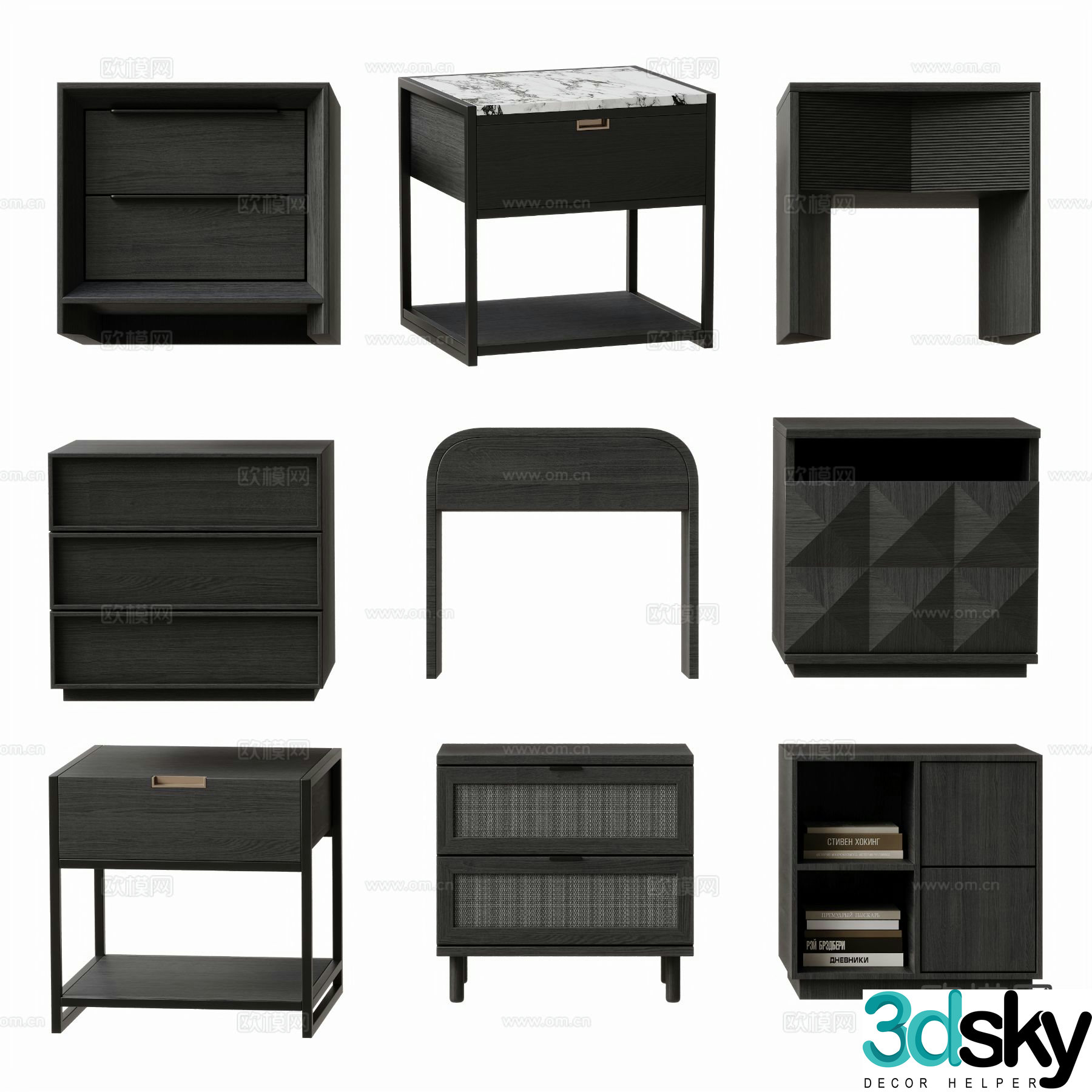 Modern bedside table 3d model