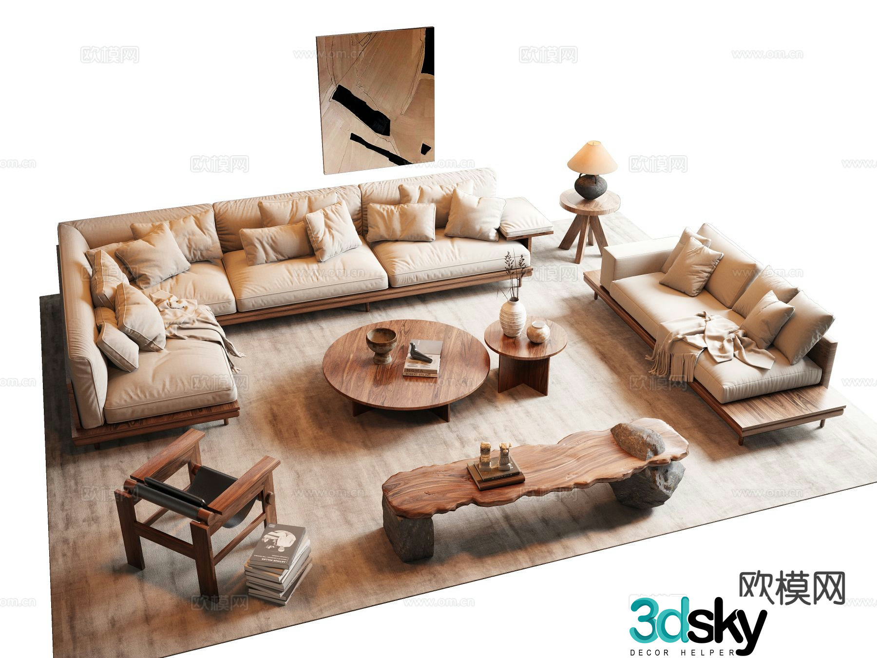 Wabi Sabi modular sofa 3d model