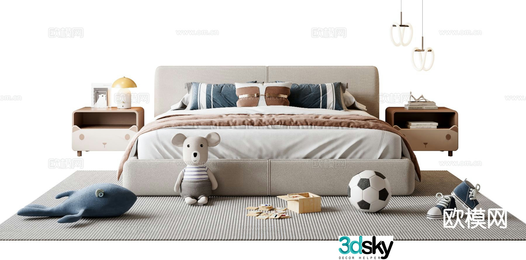 Modern children’s bed 3d model