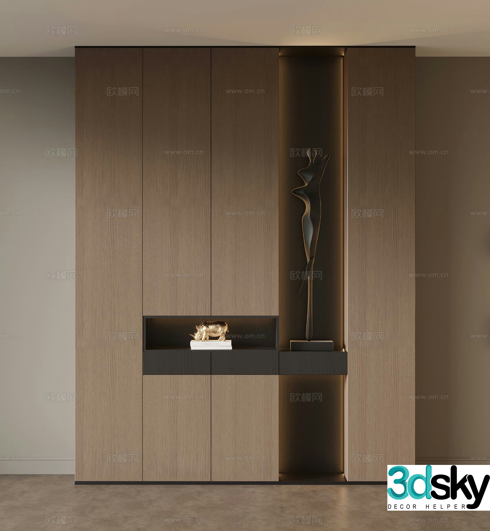 Italian style entrance entrance cabinet 3D model