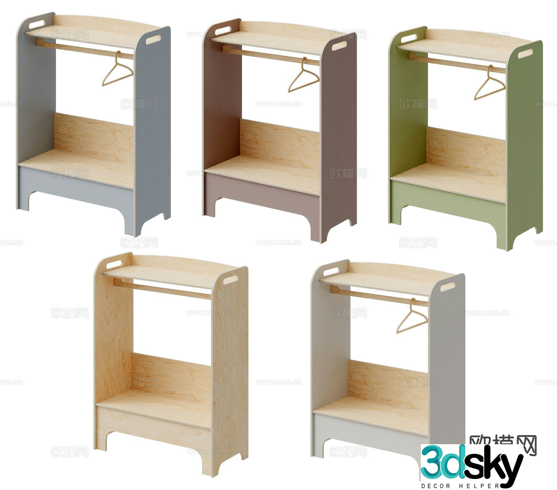 Children’s room storage rack clothes rack 3d model