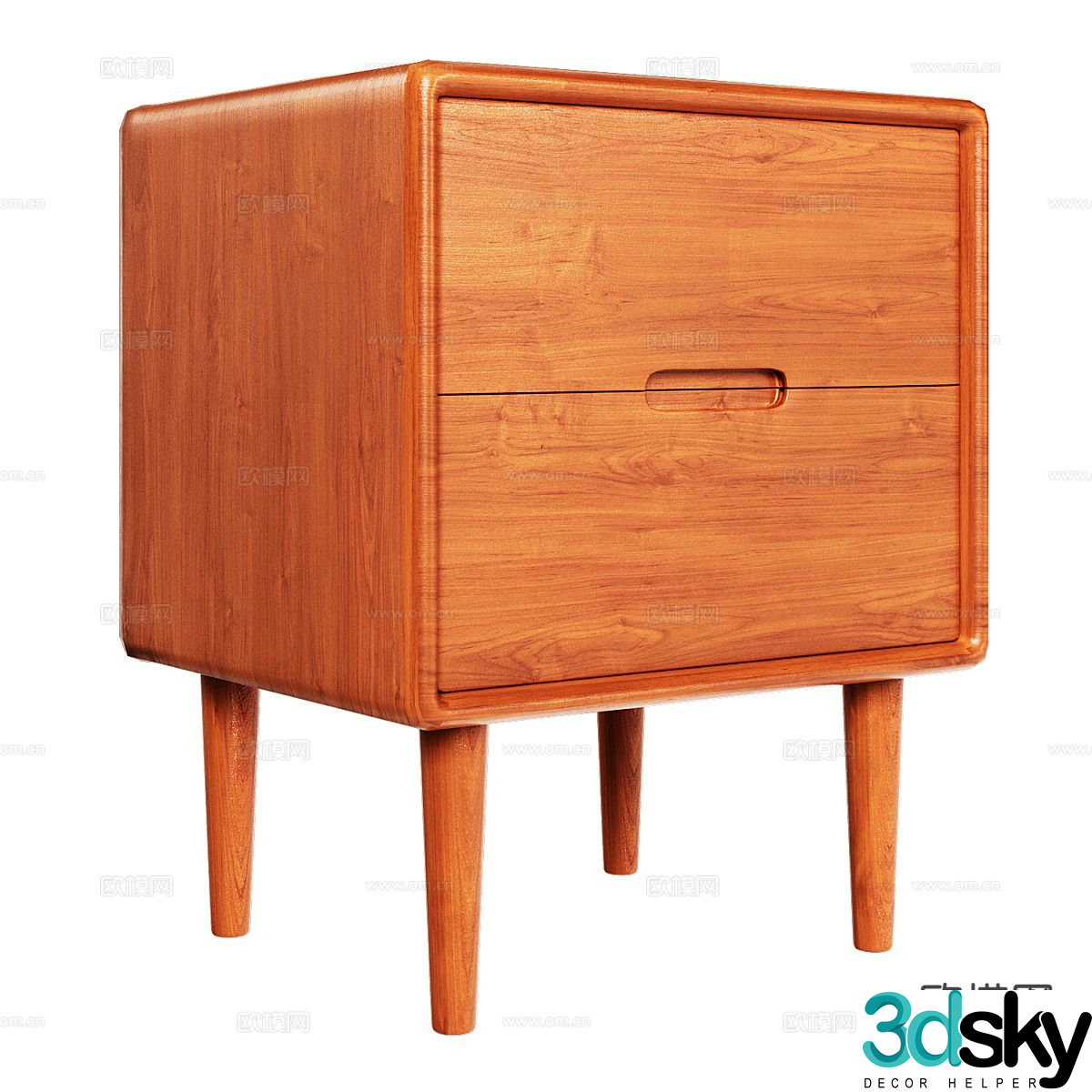 Medieval style bedside table 3d model