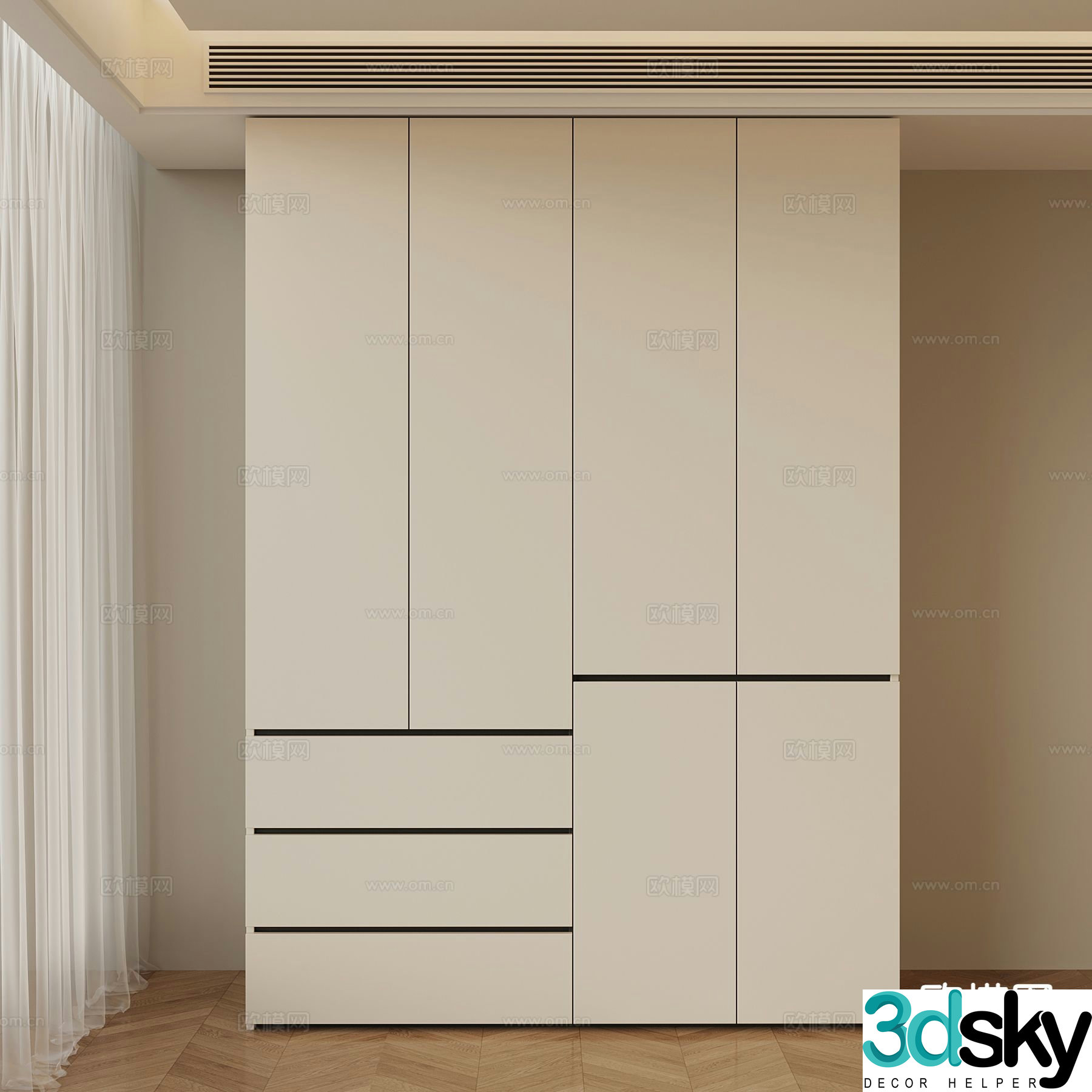 Modern wardrobe 3d model