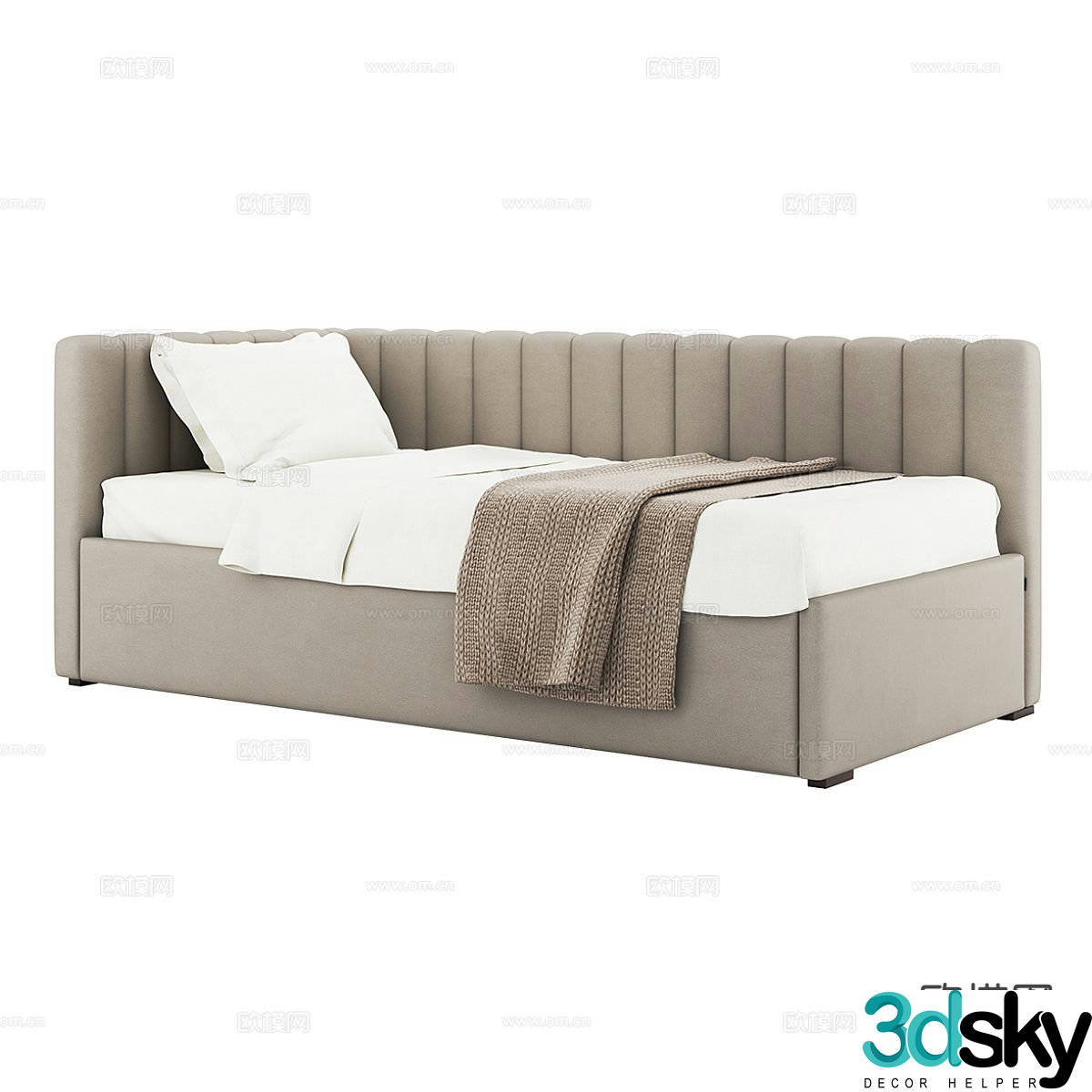 Modern sofa bed single bed 3d model
