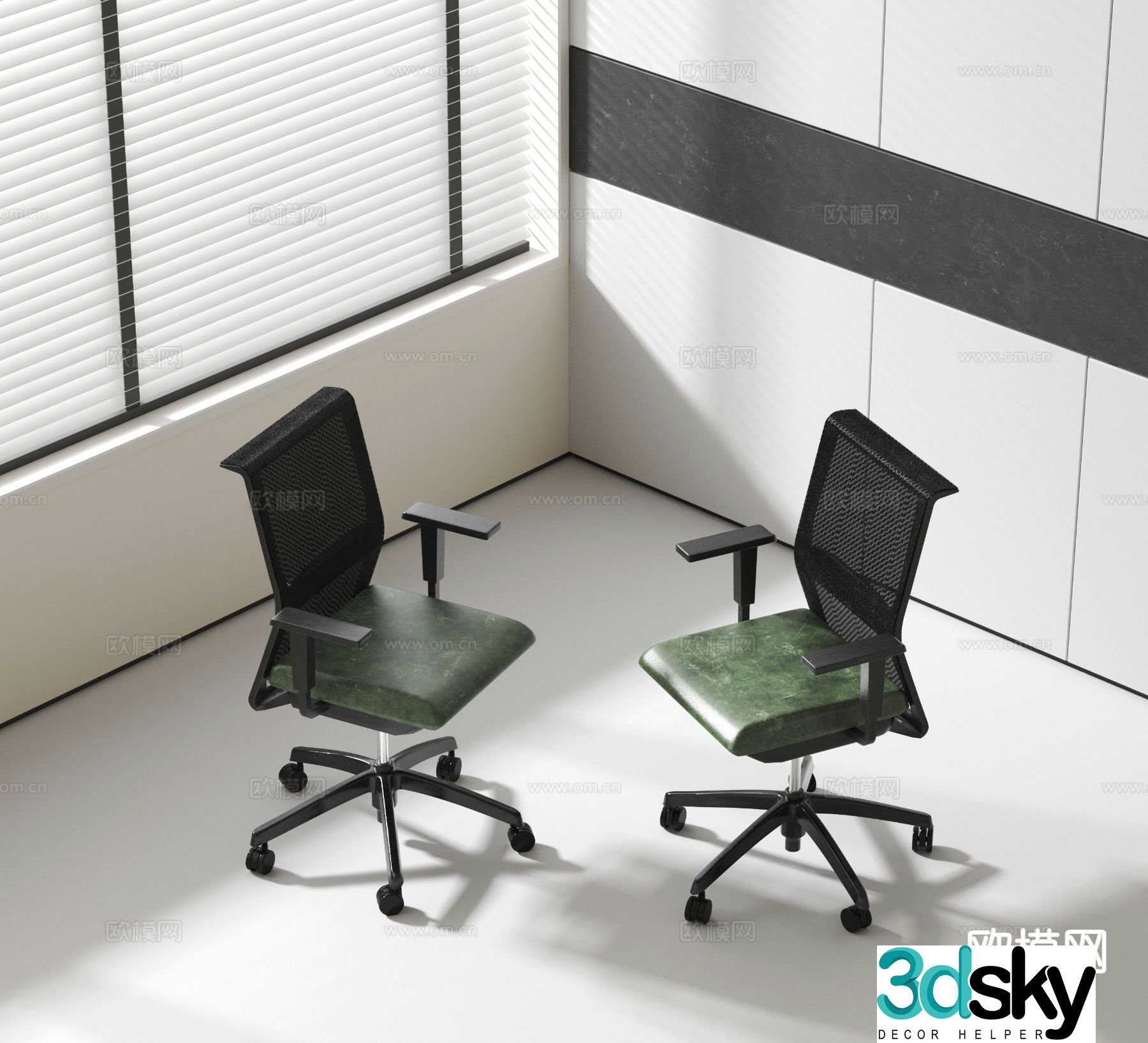 Modern swivel chair office chair computer chair 3d model