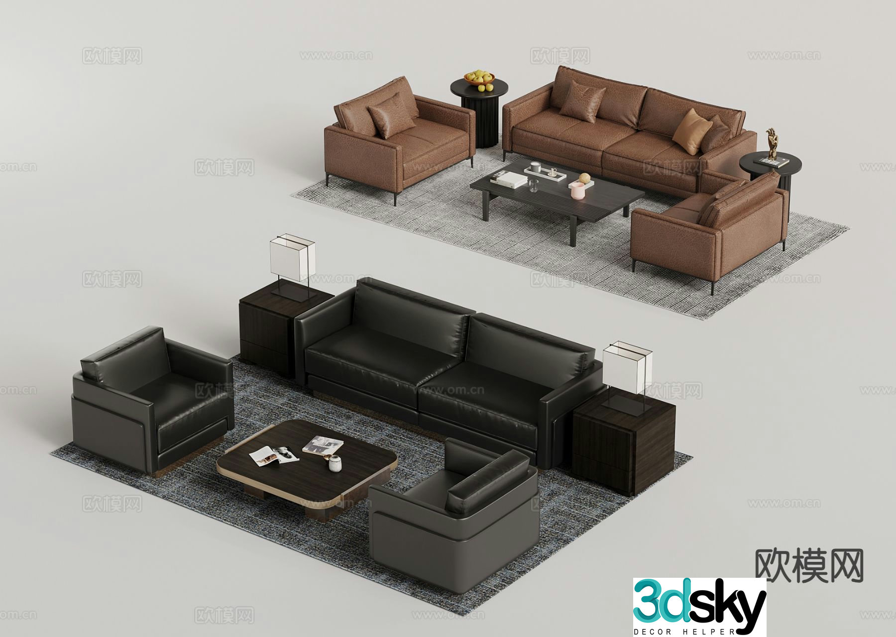 Modern sofa combination 3d model