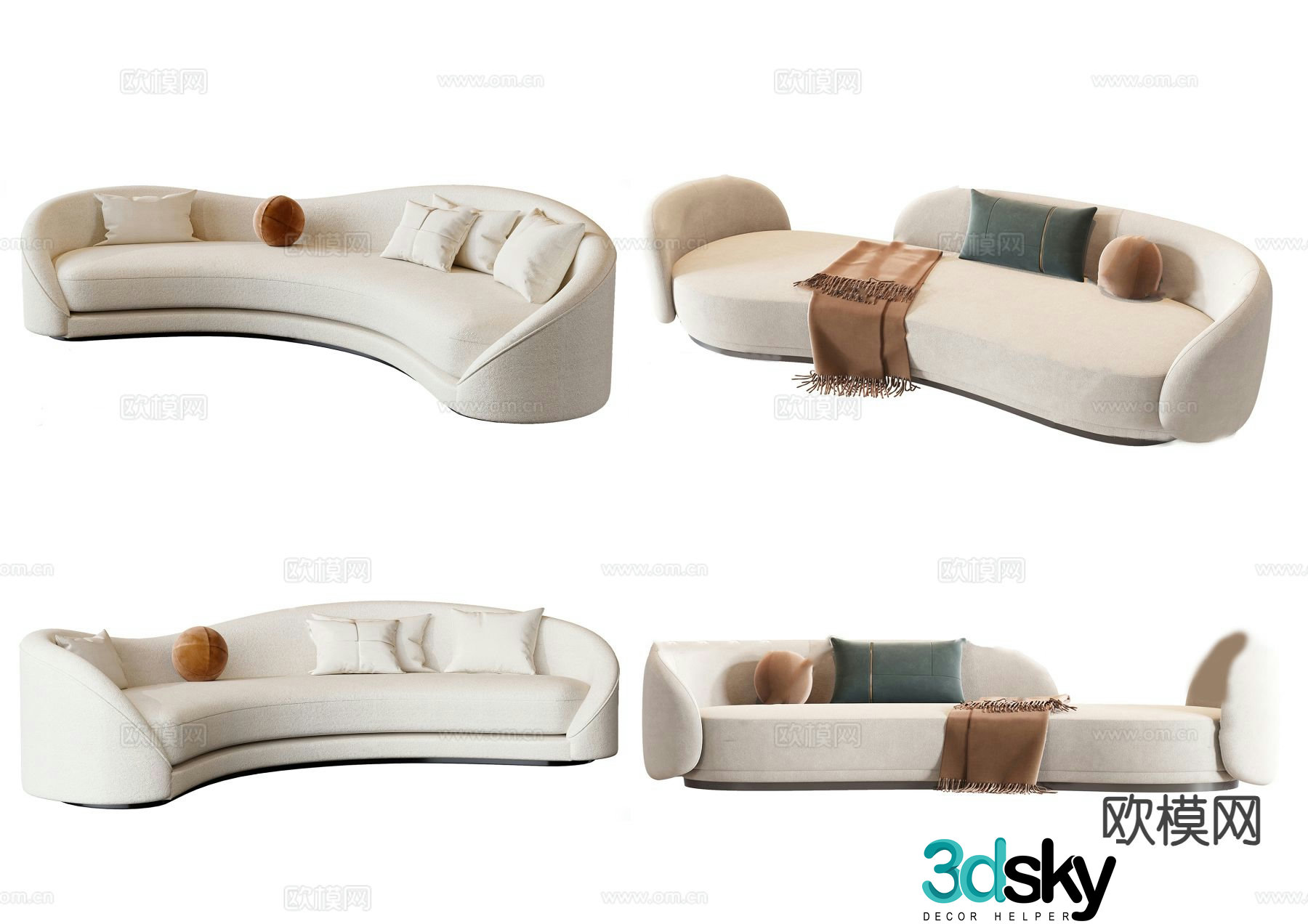 Modern special-shaped sofa curved sofa 3d model