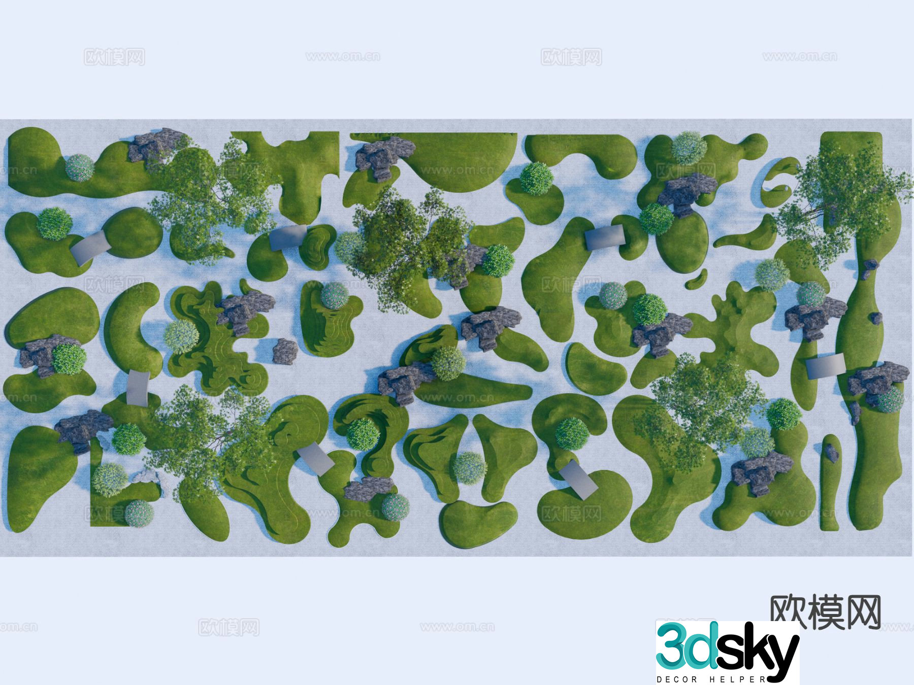 Modern landscape terrain micro terrain hill 3d model