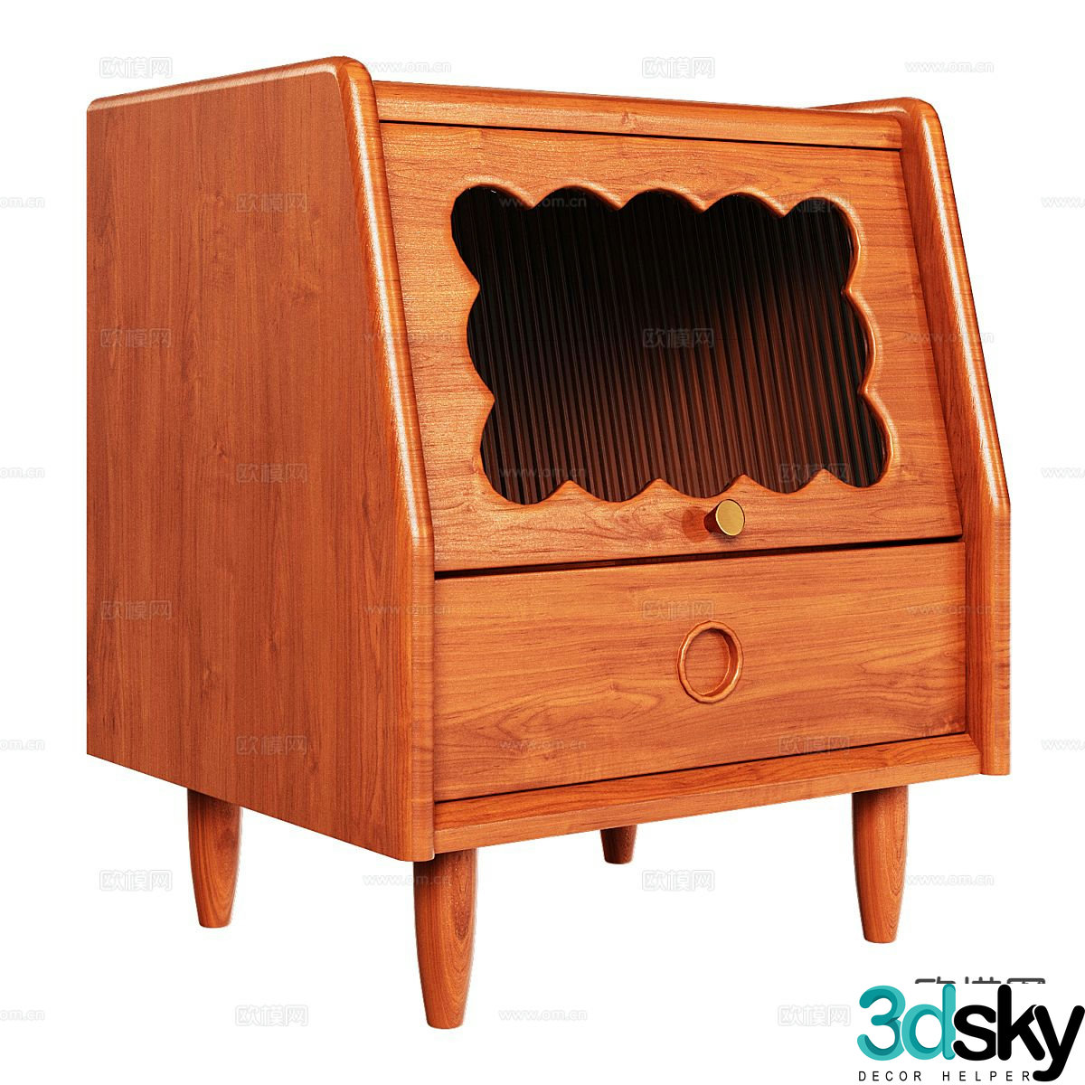 Log bedside table 3d model