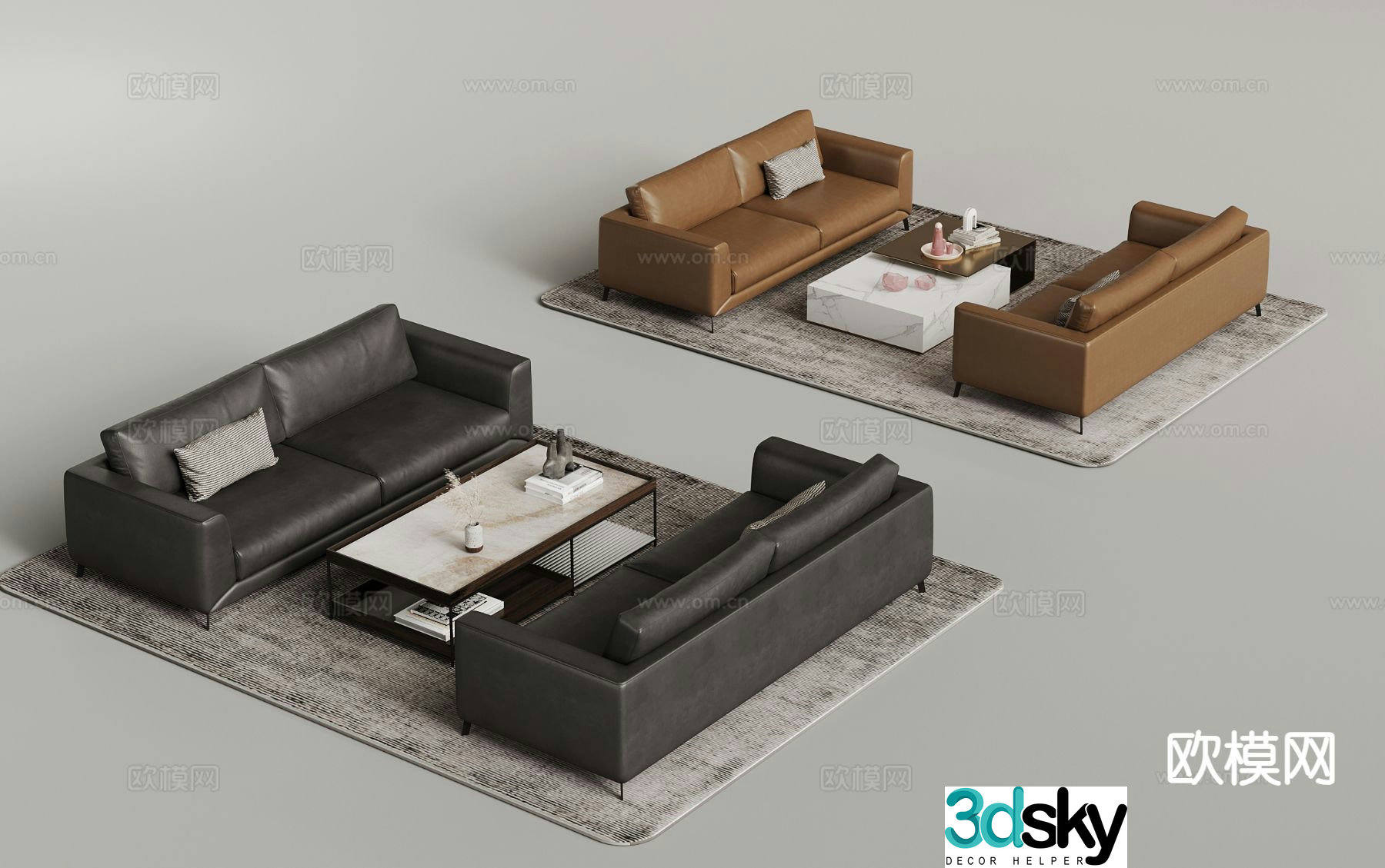 Modern sofa set 3d model