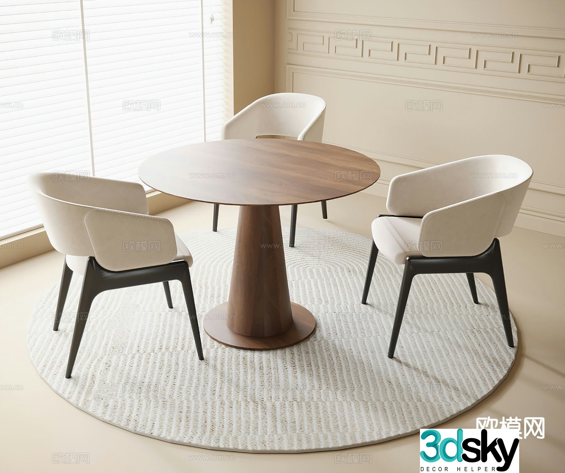 Modern leisure tables and chairs coffee table and chairs 3d model