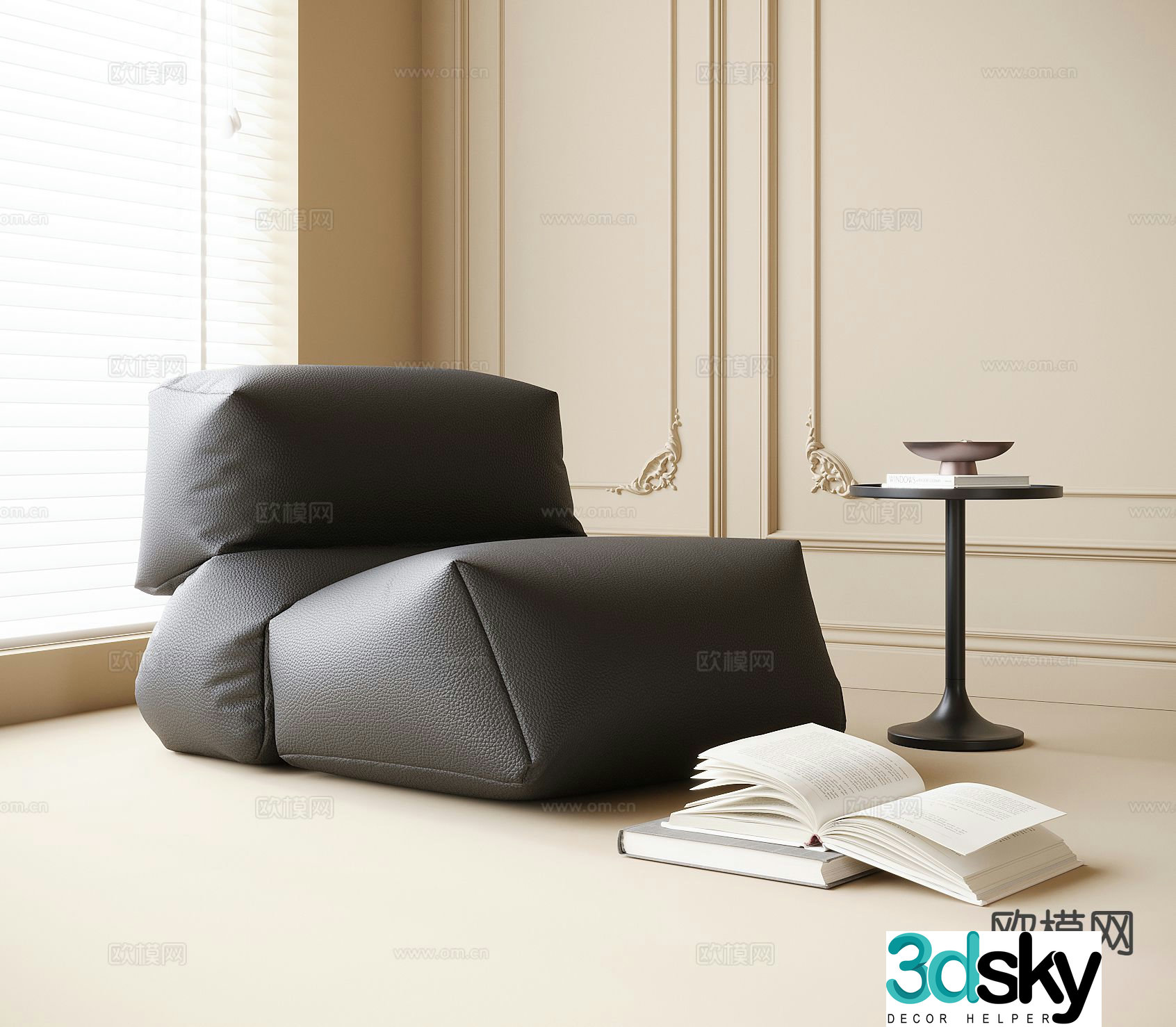 Italian style lazy sofa 3d model