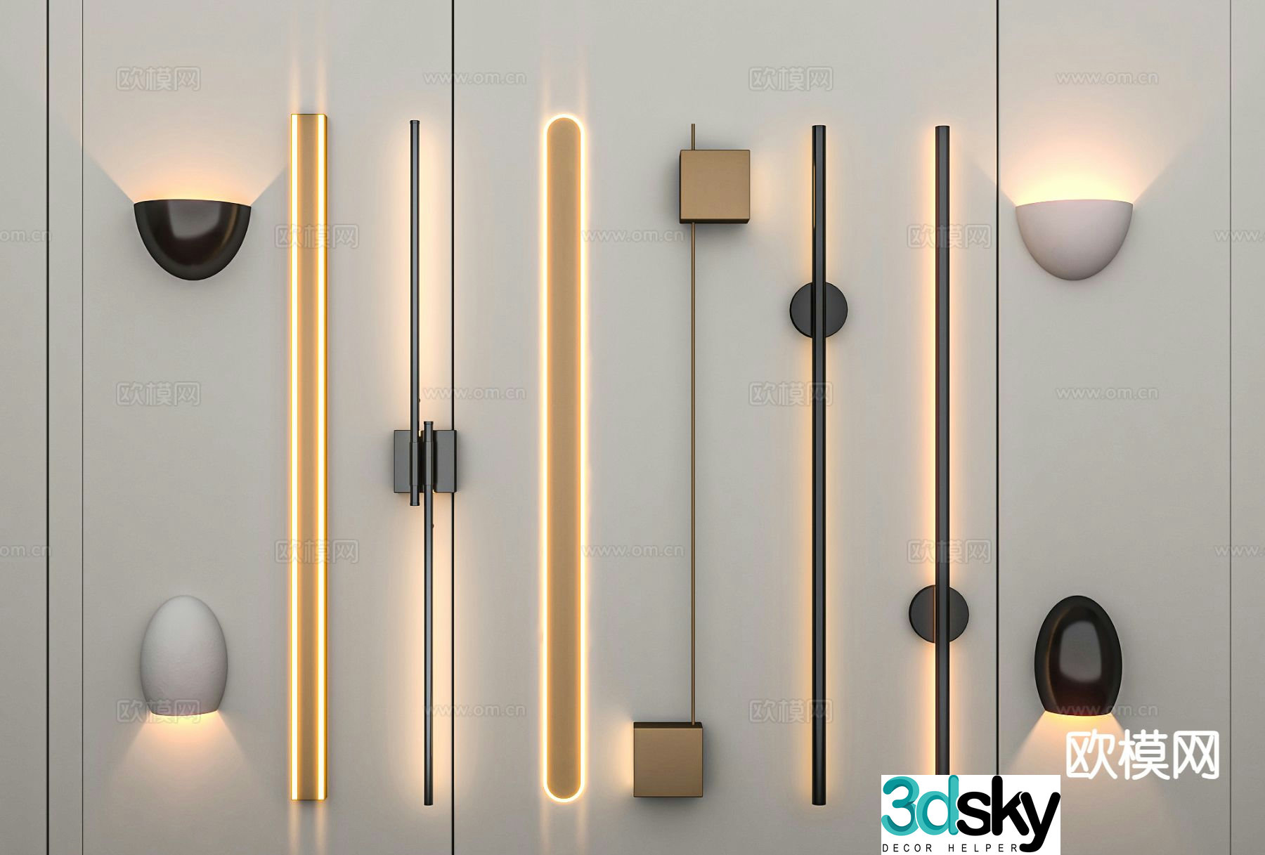 Light luxury wall lamp aisle wall lamp bedside wall lamp long wall lamp 3D model