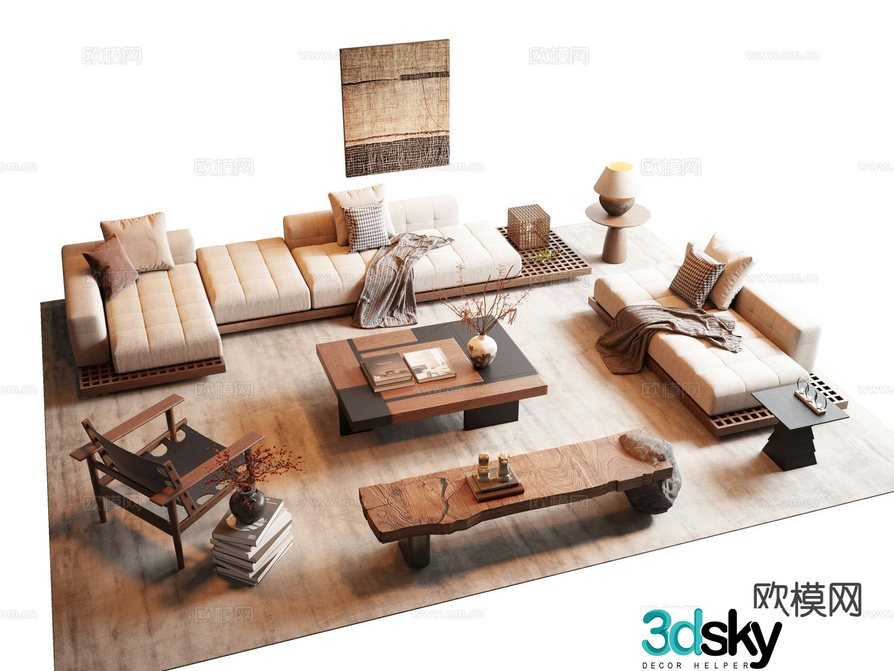 Wabi Sabi modular sofa 3d model