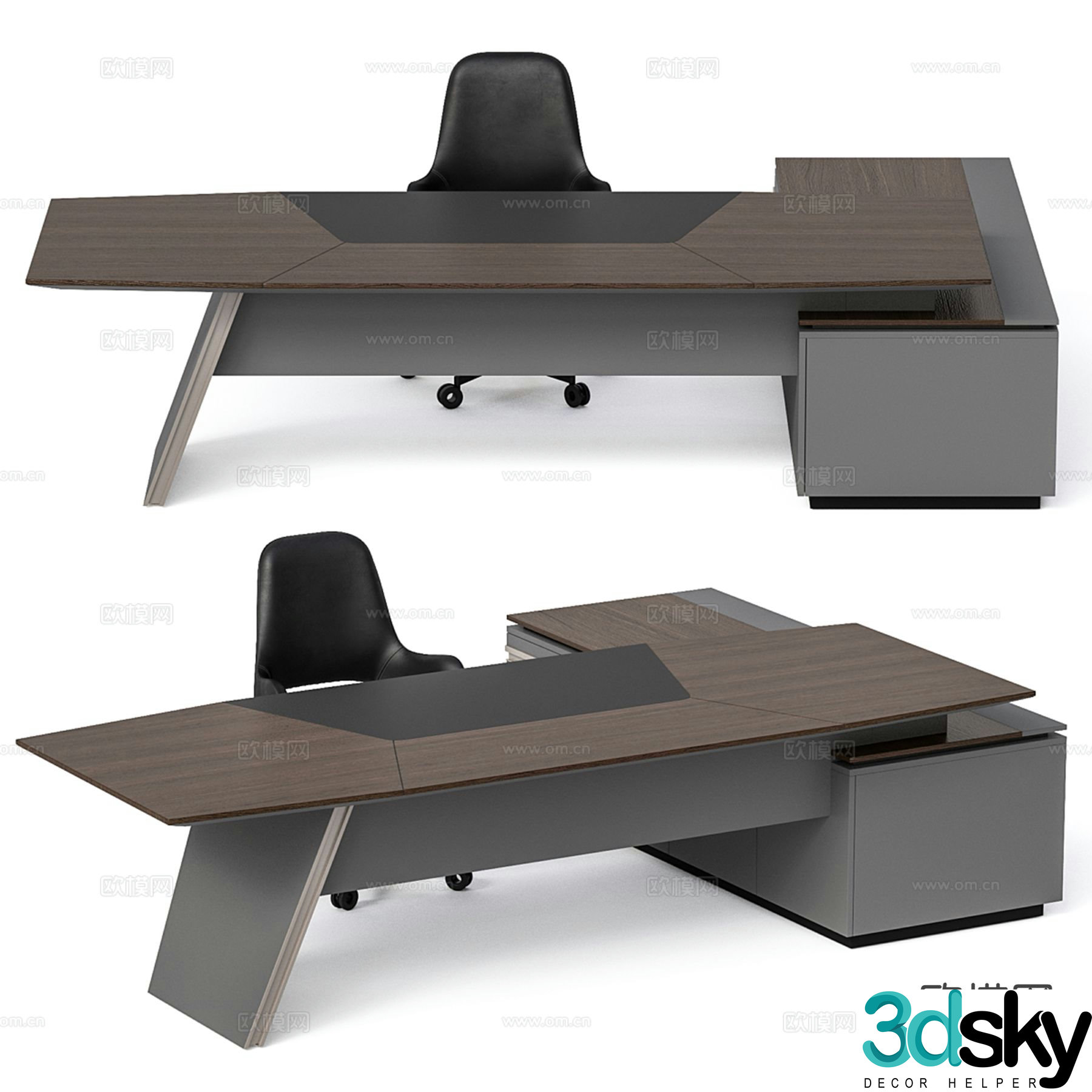 Modern executive desk 3d model