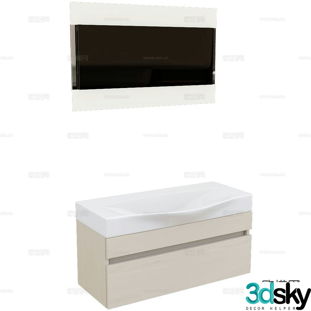 AQWELLA Bathroom Cabinet 3D Model