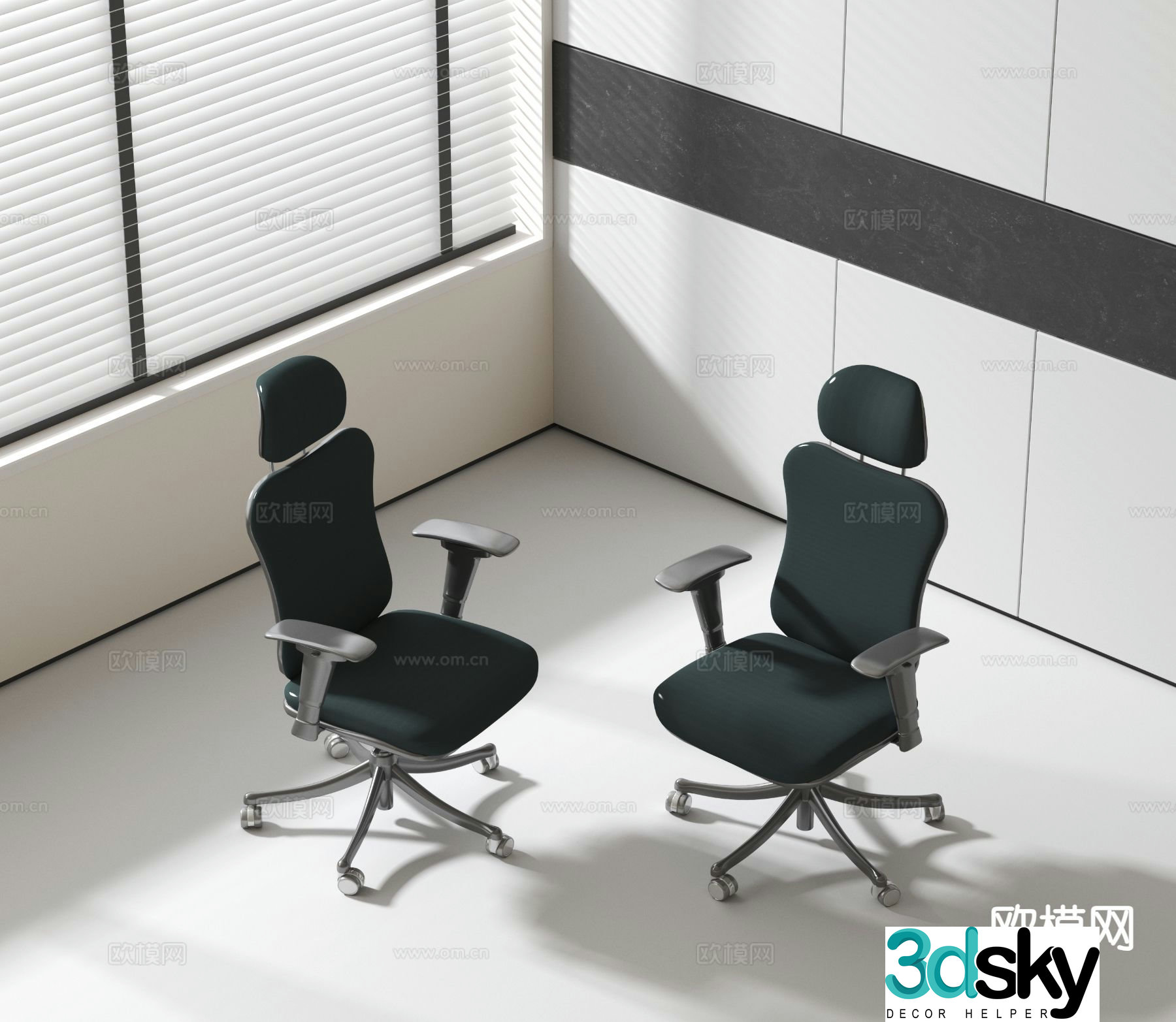 Modern office chair staff chair swivel chair 3d model