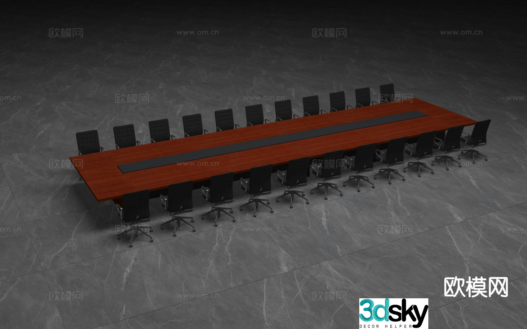 Modern large conference table 3d model