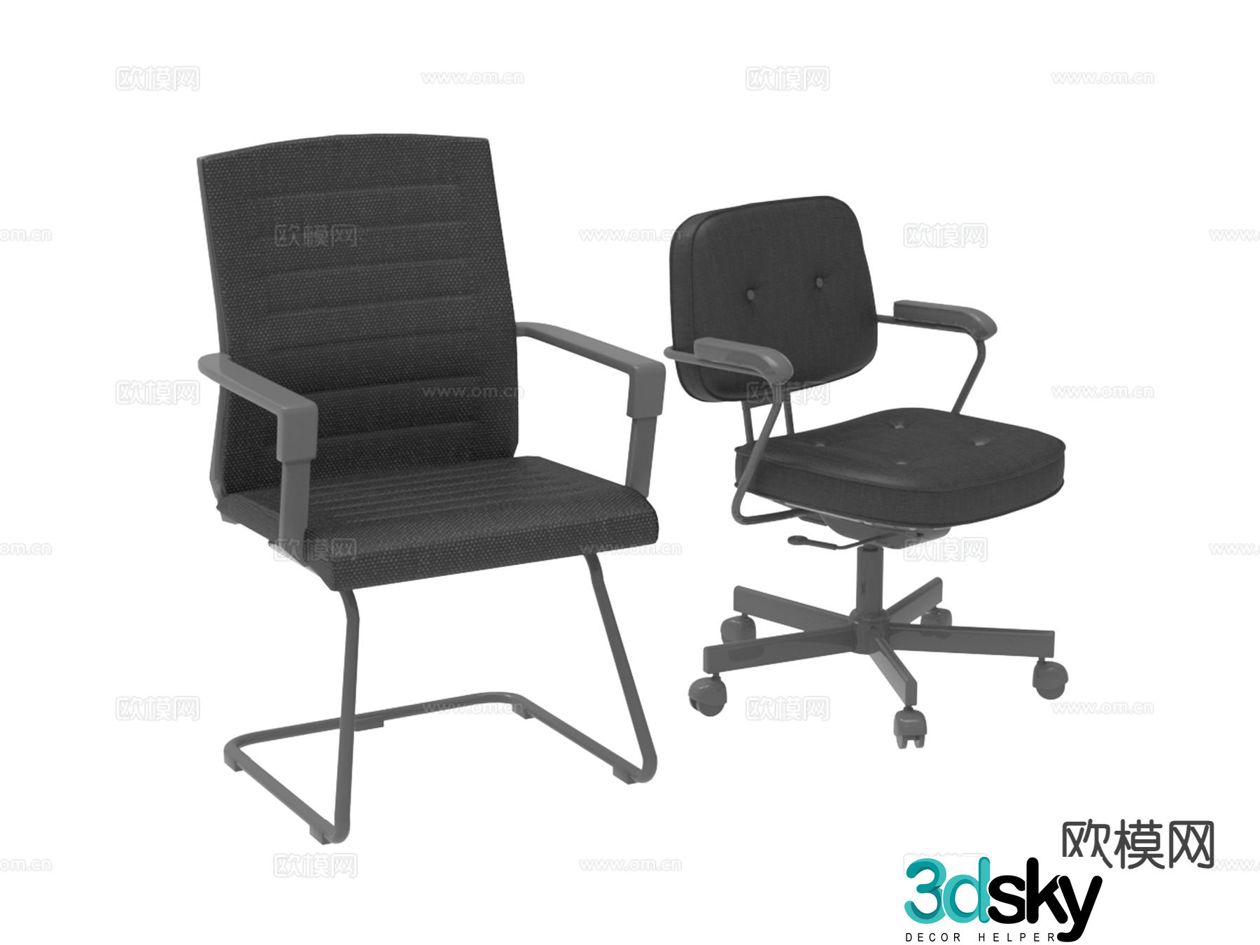 Office chair conference chair staff chair shift chair 3d model