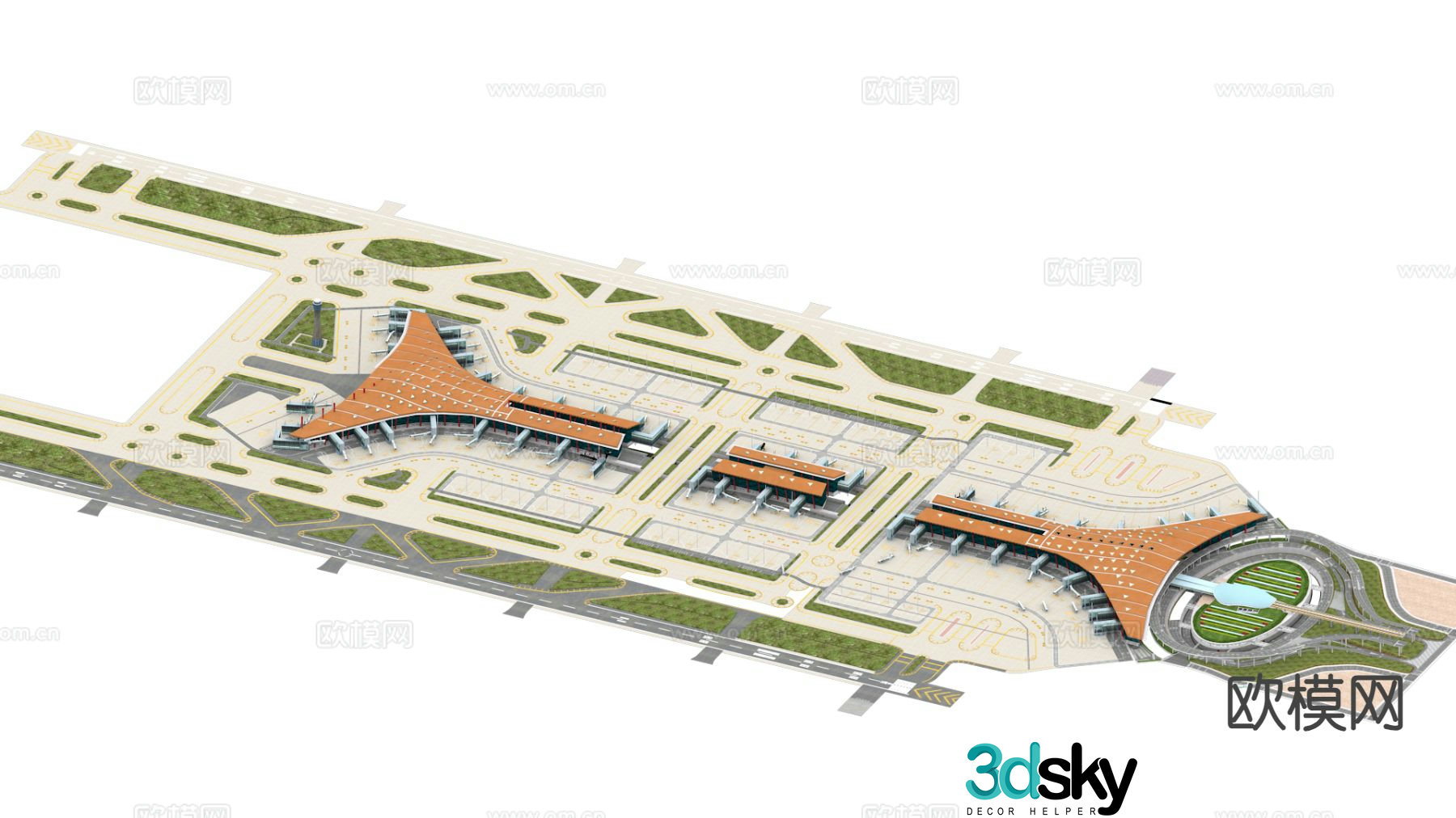 Simulation scene Beijing Capital Airport simple scene 3D model