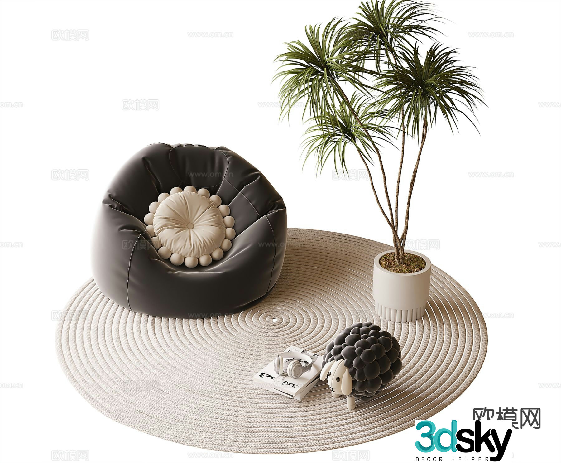 Modern lazy sofa bean bag sofa bean bag sofa 3d model