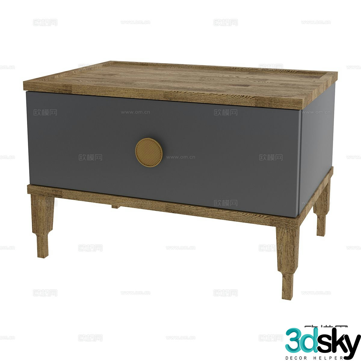 Nordic bedside table 3d model