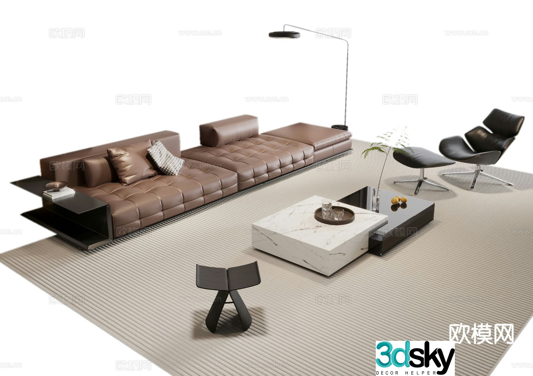Italian sectional sofa 3d model