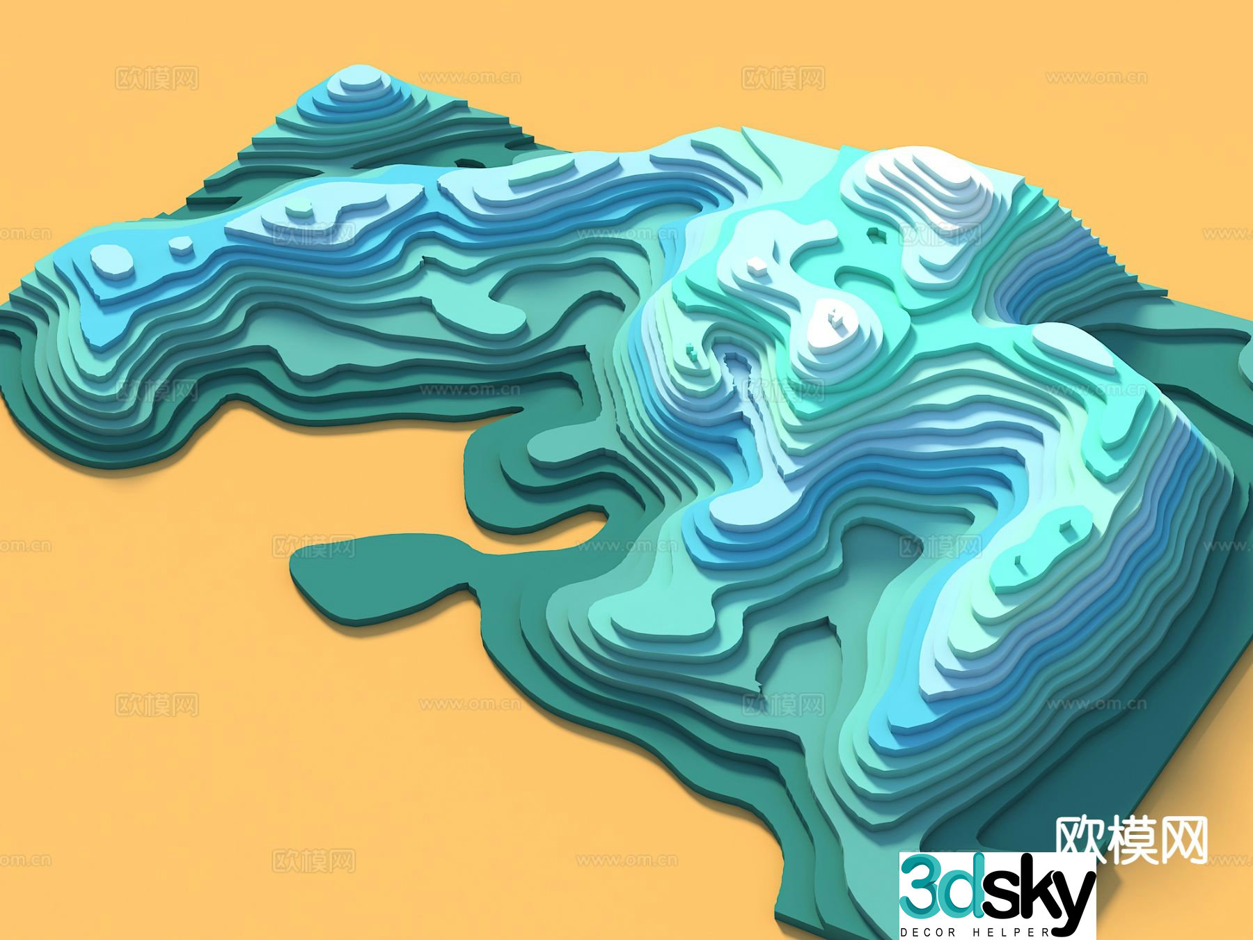 Modern landscape mountains mountain terrain 3d model