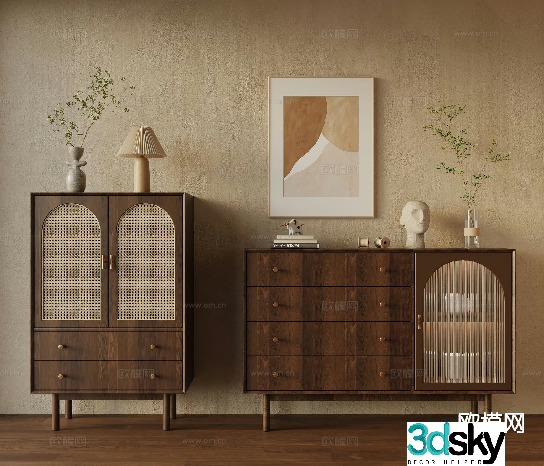 Medieval style entrance cabinet 3D model