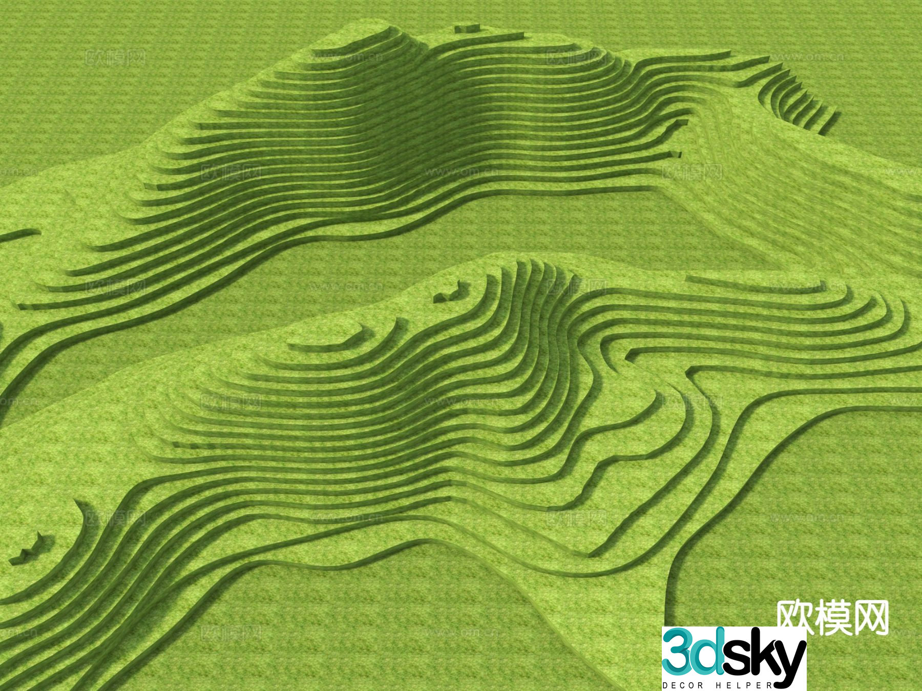 Modern landscape mountains mountain terrain 3d model
