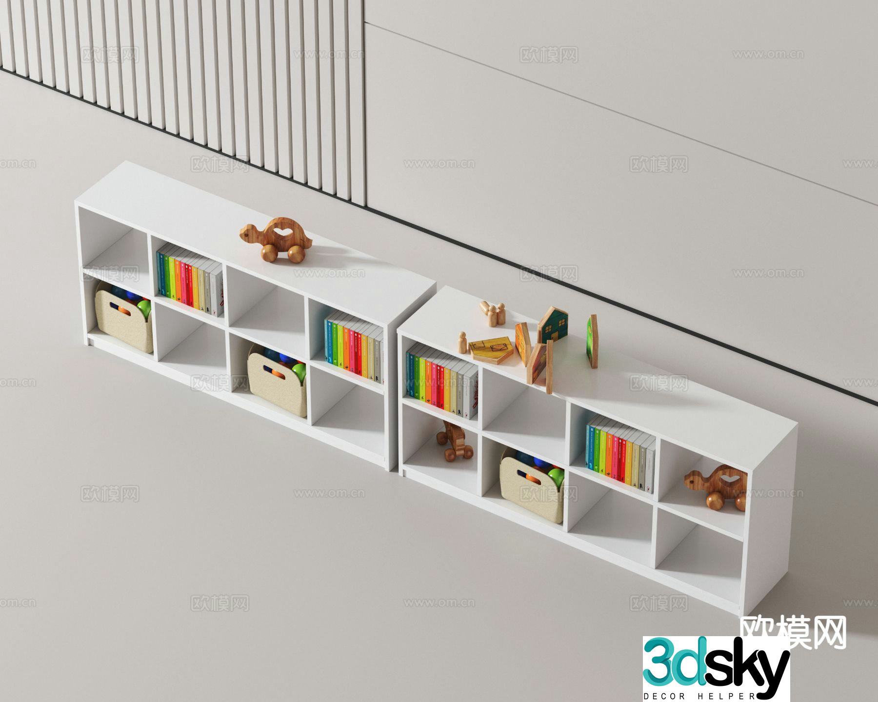 Modern children’s cabinet toy cabinet storage cabinet 3D model