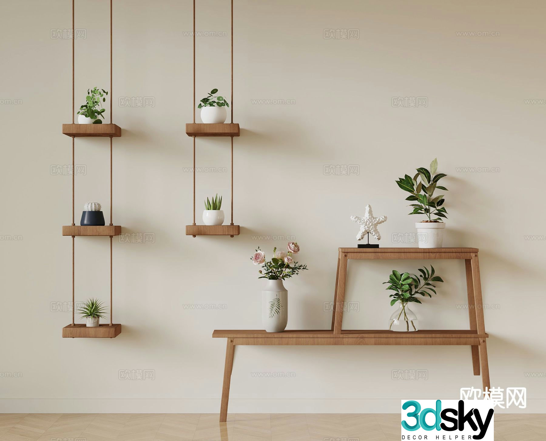 Modern flower stand flower 3d model