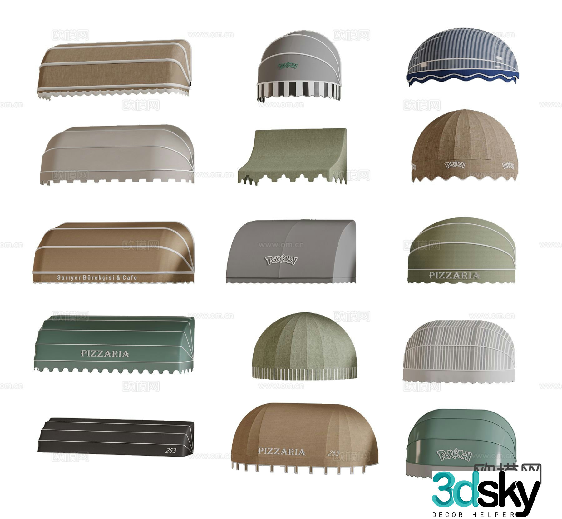 Awning rain 3D model