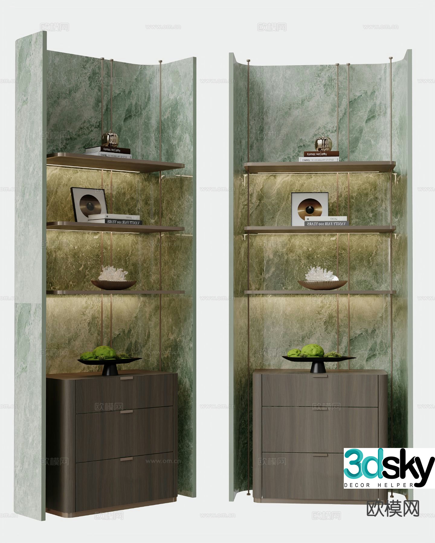 Light luxury decorative cabinet wine cabinet 3d model
