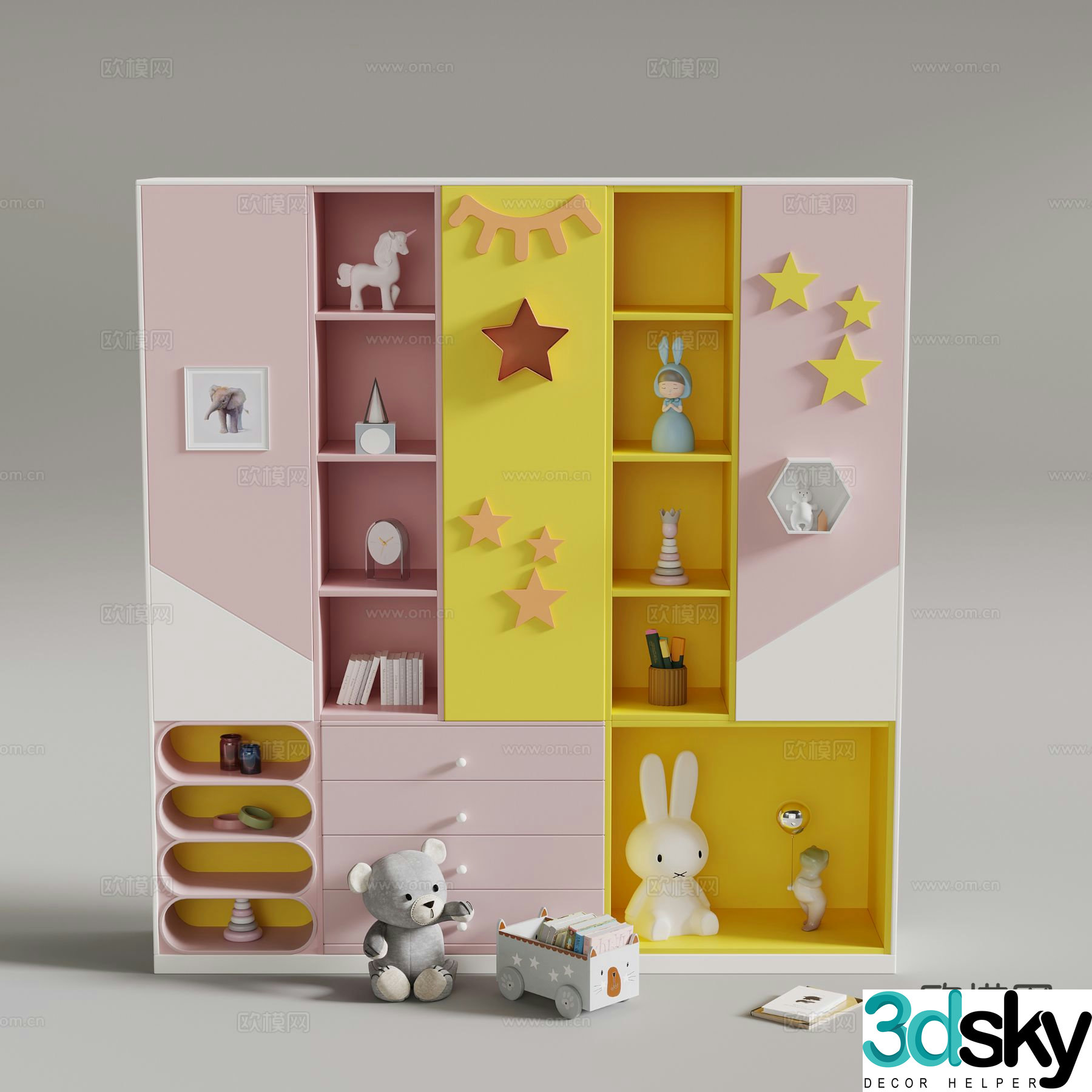Modern children’s locker 3d model