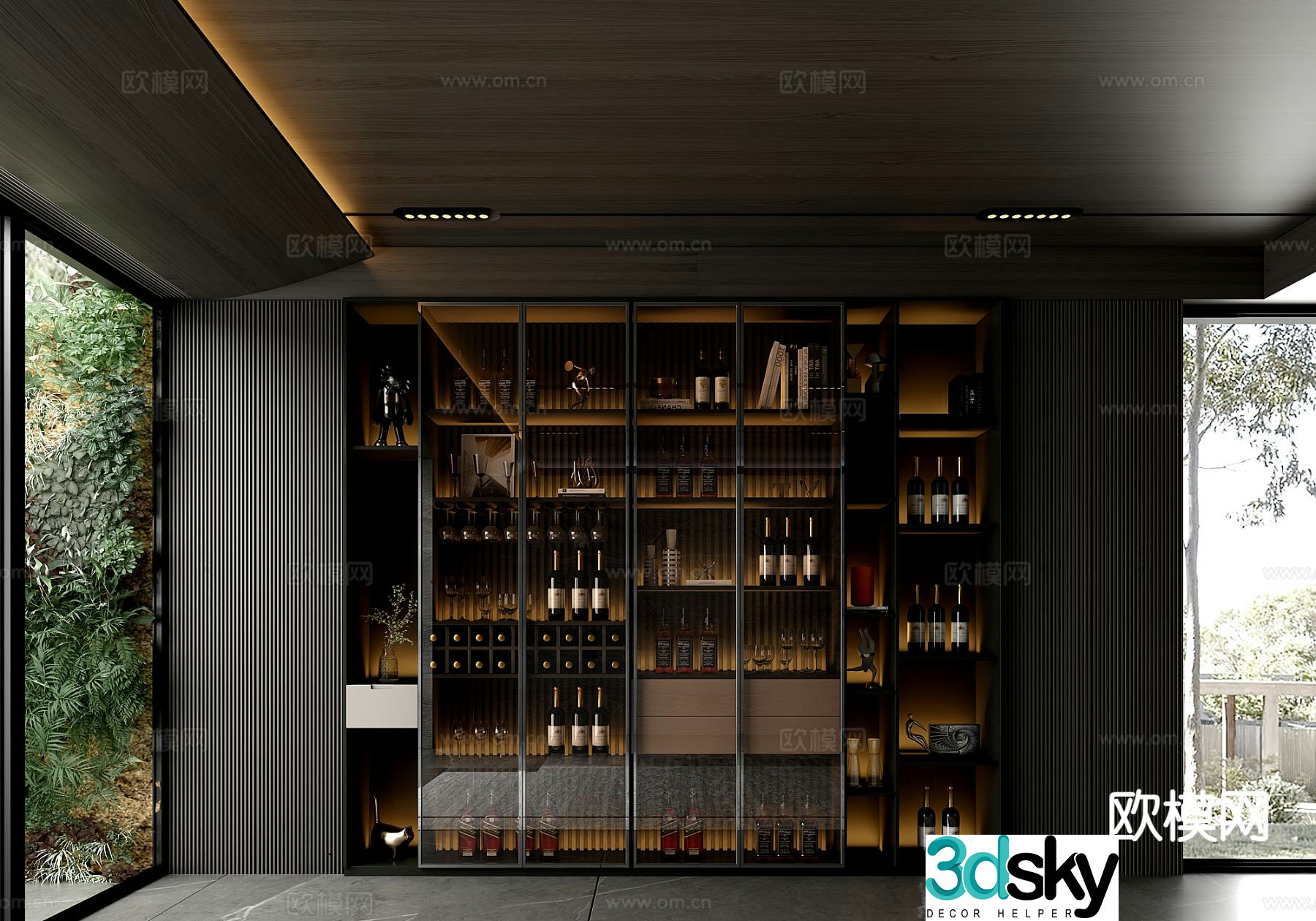 Modern wine cabinet 3d model