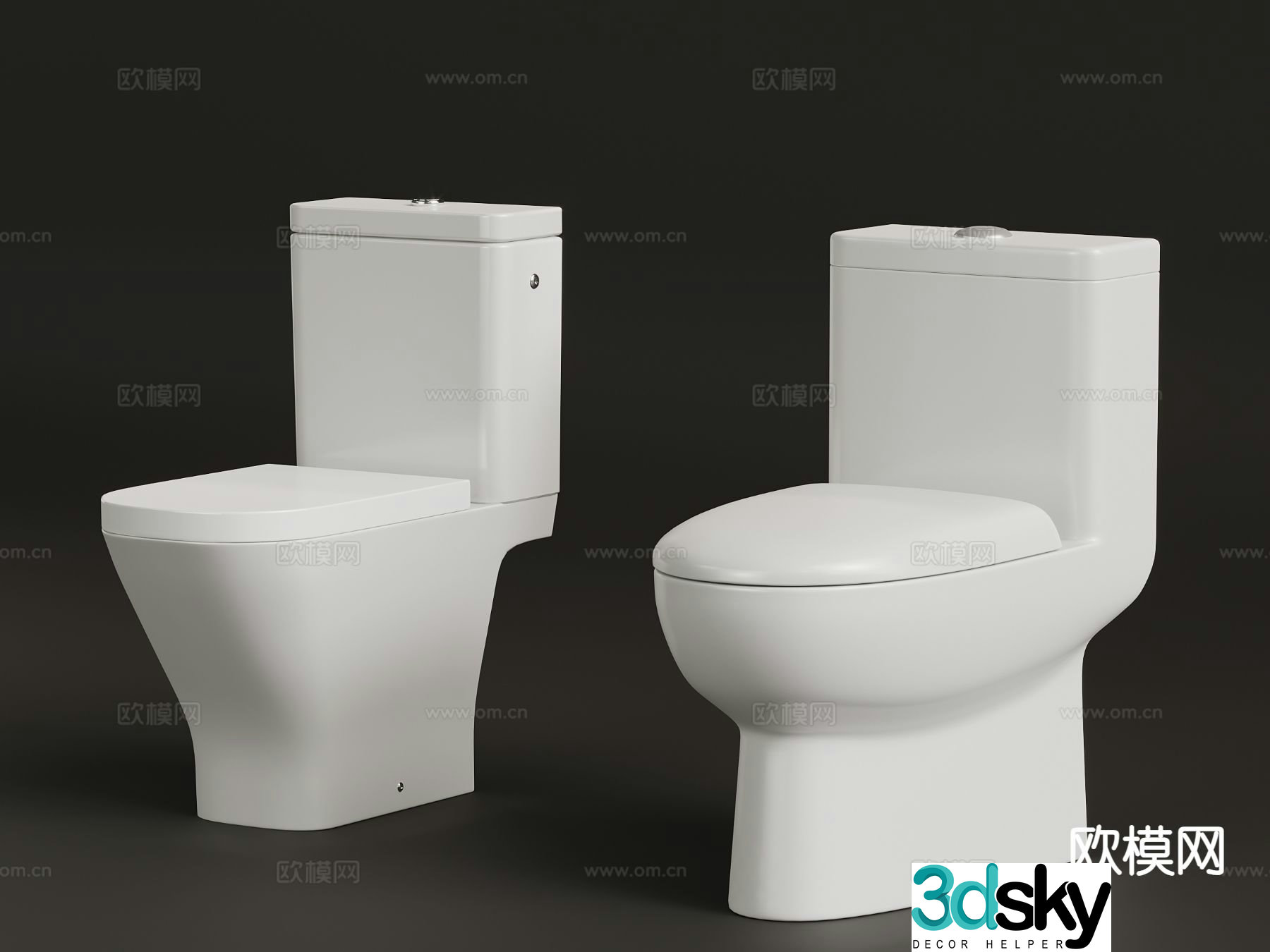 Modern toilet seat 3d model
